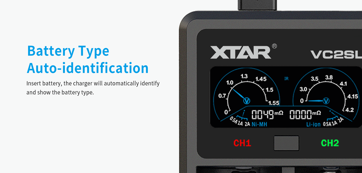 VC2SL 2-Bay Battery Charger by XTAR