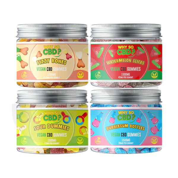 1500mg Broad Spectrum CBD Large Vegan Gummies by Why So CBD?