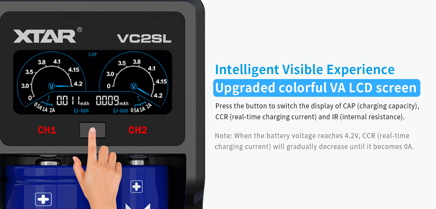 VC2SL 2-Bay Battery Charger by XTAR