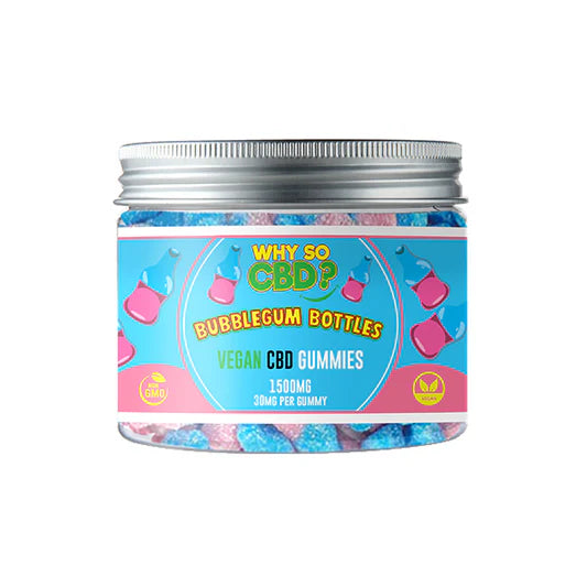 1500mg Broad Spectrum CBD Large Vegan Gummies by Why So CBD?