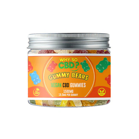 1500mg Broad Spectrum CBD Large Vegan Gummies by Why So CBD?