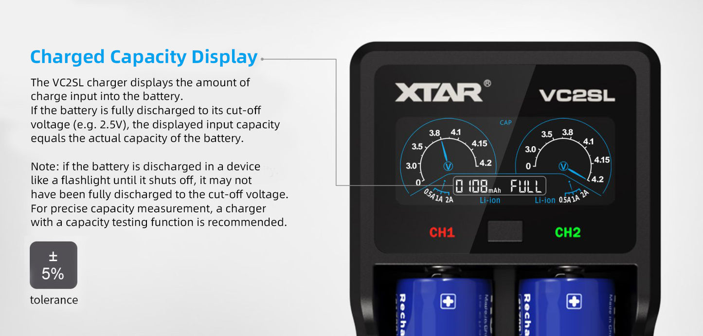 VC2SL 2-Bay Battery Charger by XTAR