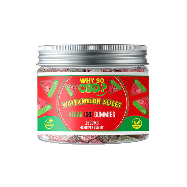 1500mg Broad Spectrum CBD Large Vegan Gummies by Why So CBD?