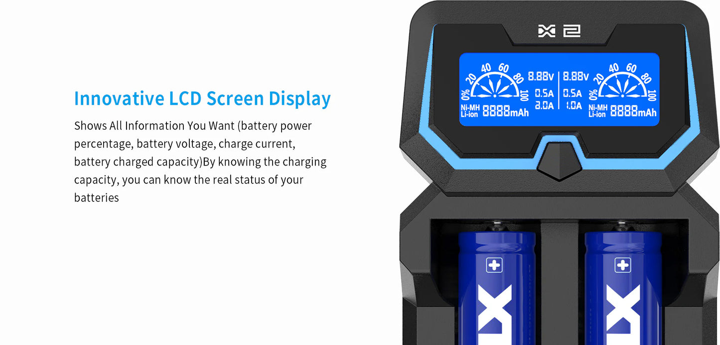 X2 2-Bay Battery Charger by XTAR