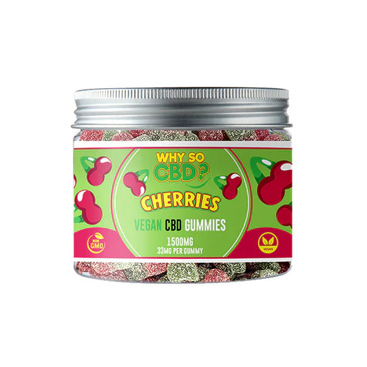 1500mg Broad Spectrum CBD Large Vegan Gummies by Why So CBD?