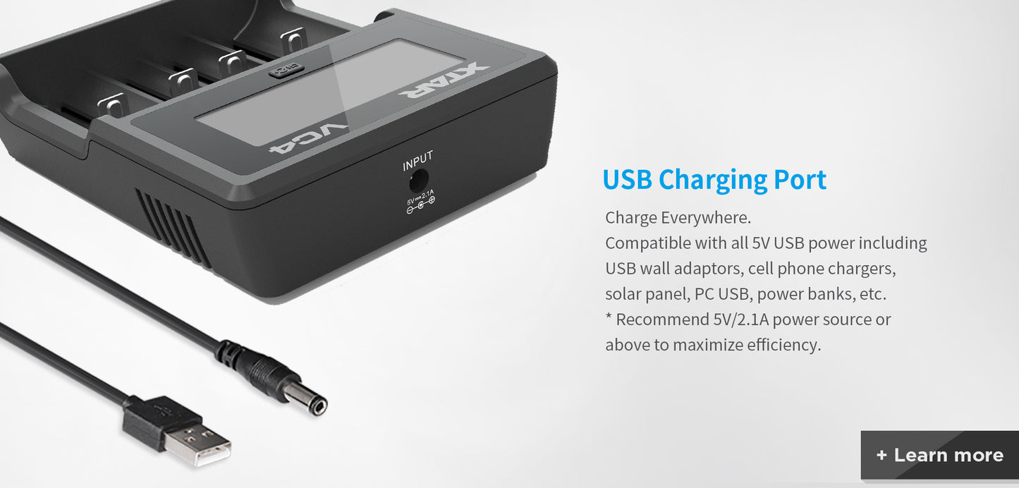 VC4 4-Bay Battery Charger by XTAR