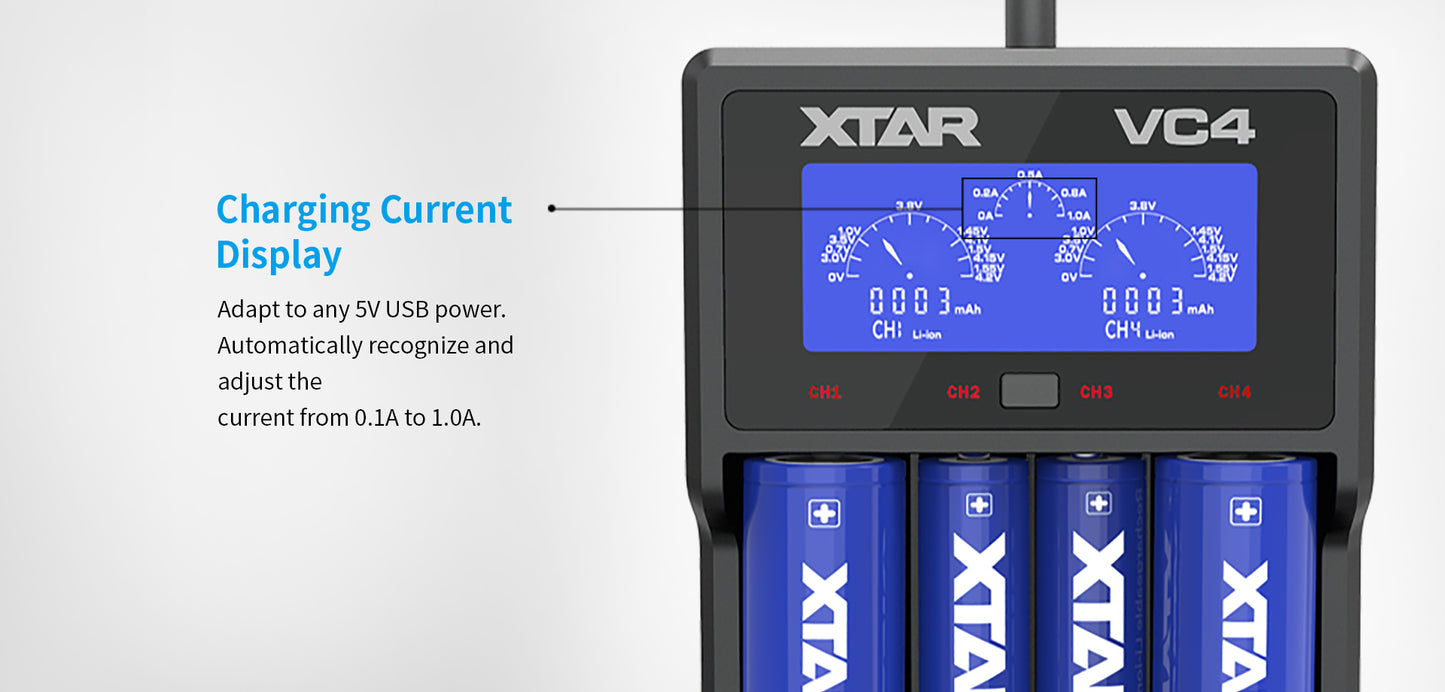 VC4 4-Bay Battery Charger by XTAR