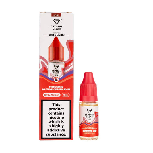 Strawberry Watermelon Bubblegum 10ml Nic Salt by Crystal Clear