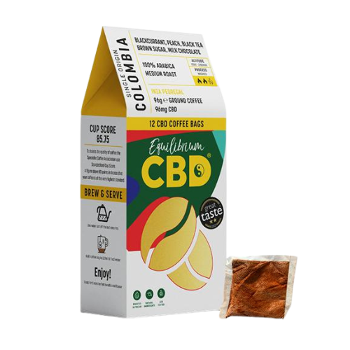 96mg CBD Coffee Bags – 12x Coffee Bags by Equilibrium