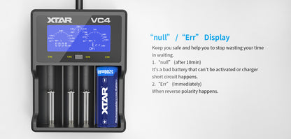 VC4 4-Bay Battery Charger by XTAR